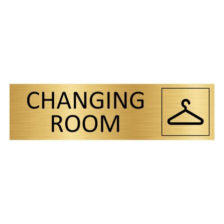 Goud aluminium deurbordje Changing room 165 x 45 mm - per 1 stuk