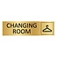Goud aluminium deurbordje Changing room 165 x 45 mm - per 1 stuk