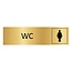 Goud aluminium deurbordje WC dames 165 x 45 mm - per 1 stuk