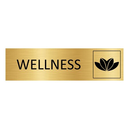 Goud aluminium deurbordje Wellness 165 x 45 mm - per 1 stuk