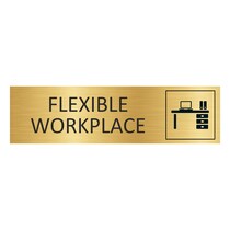 Goud aluminium deurbordje Flexible workspace