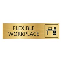 Goud aluminium deurbordje Flexible workspace