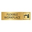 Goud aluminium deurbordje Flexible workspace 165 x 45 mm - per 1 stuk