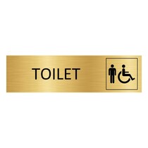 Goud aluminium deurbordje heren toilet