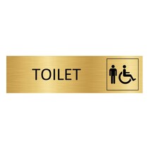 Goud aluminium deurbordje heren toilet
