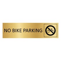 Goud aluminium deurbordje No bike parking