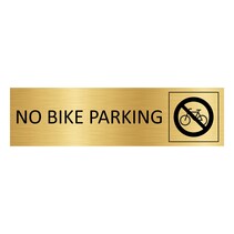Goud aluminium deurbordje No bike parking