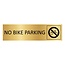 Goud aluminium deurbordje No bike parking 165 x 45 mm - per 1 stuk