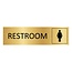 Goud aluminium deurbordje Restroom vrouwen 165 x 45 mm - per 1 stuk