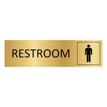 Goud aluminium deurbordje Restroom mannen