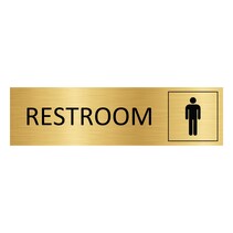 Goud aluminium deurbordje Restroom mannen