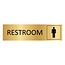 Goud aluminium deurbordje Restroom mannen 165 x 45 mm - per 1 stuk