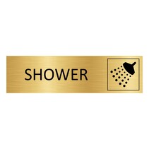 Goud aluminium deurbordje Shower