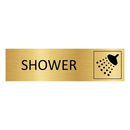 Goud aluminium deurbordje Shower 165 x 45 mm - per 1 stuk