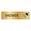 Goud aluminium deurbordje Shower 165 x 45 mm - per 1 stuk