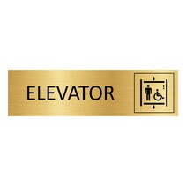 Goud aluminium deurbordje Elevator