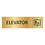 Goud aluminium deurbordje Elevator 165 x 45 mm - per 1 stuk