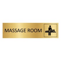Goud aluminium deurbordje Massage room