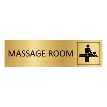 Goud aluminium deurbordje Massage room