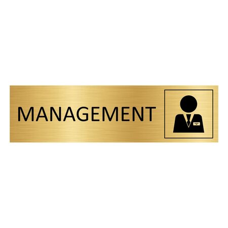 Goud aluminium deurbordje Management 165 x 45 mm - per 1 stuk