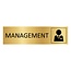 Goud aluminium deurbordje Management 165 x 45 mm - per 1 stuk