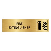Goud aluminium deurbordje Fire extinguisher