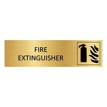 Goud aluminium deurbordje Fire extinguisher