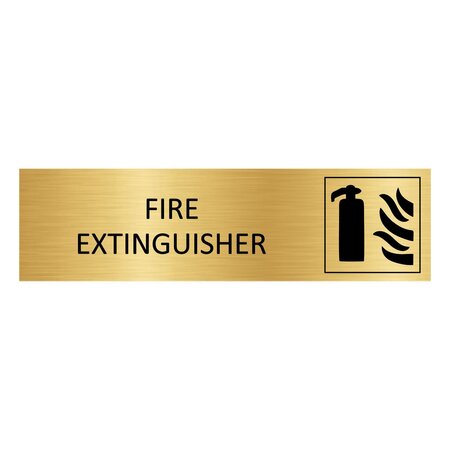 Goud aluminium deurbordje Fire extinguisher 165 x 45 mm - per 1 stuk