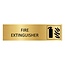 Goud aluminium deurbordje Fire extinguisher 165 x 45 mm - per 1 stuk