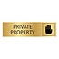 Goud aluminium deurbordje Private property 165 x 45 mm - per 1 stuk