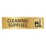 Goud aluminium deurbordje Cleaning supplies 165 x 45 mm - per 1 stuk