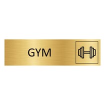 Goud aluminium deurbordje Gym