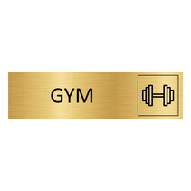 Goud aluminium deurbordje Gym