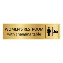 Goud aluminium deurbordje Women's restroom with changing table