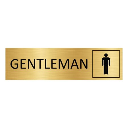 Goud aluminium deurbordje Gentleman 165 x 45 mm - per 1 stuk