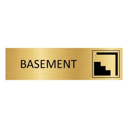 Goud aluminium deurbordje Basement 165 x 45 mm - per 1 stuk