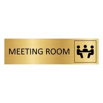 Goud aluminium deurbordje Meeting room