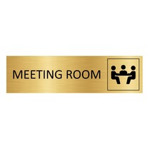 Goud aluminium deurbordje Meeting room