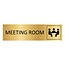 Goud aluminium deurbordje Meeting room 165 x 45 mm - per 1 stuk