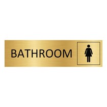 Goud aluminium deurbordje Bathroom vrouwen