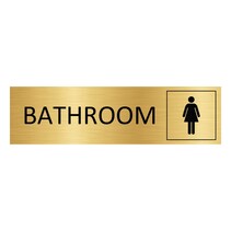 Goud aluminium deurbordje Bathroom vrouwen