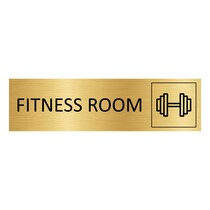 Goud aluminium deurbordje Fitness room
