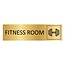 Goud aluminium deurbordje Fitness room 165 x 45 mm - per 1 stuk