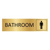 Goud aluminium deurbordje Bathroom mannen