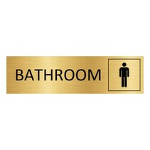 Goud aluminium deurbordje Bathroom mannen