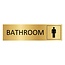 Goud aluminium deurbordje Bathroom mannen 165 x 45 mm - per 1 stuk