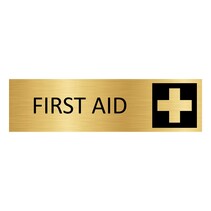 Goud aluminium deurbordje First aid