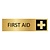 Goud aluminium deurbordje First aid