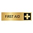 Goud aluminium deurbordje First aid 165 x 45 mm - per 1 stuk