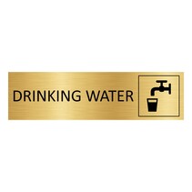 Goud aluminium deurbordje Drinking water